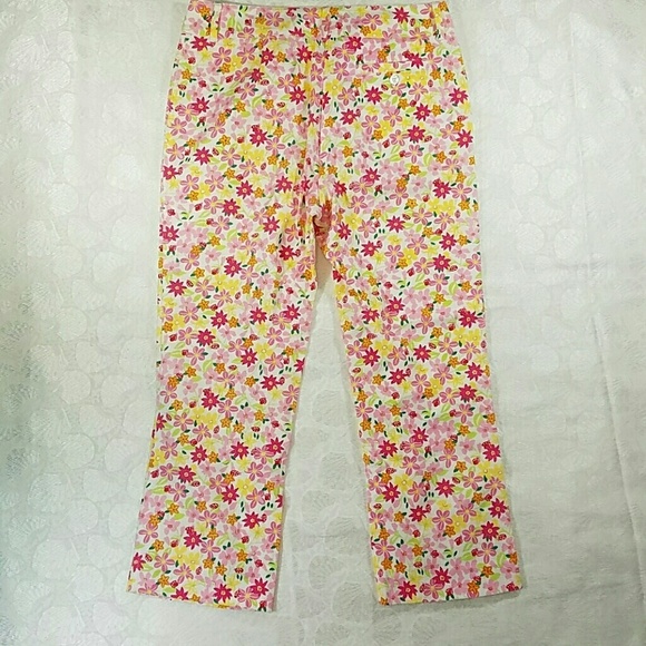 LILLY PULITZER Floral Capri Pants Size 4 - Picture 6 of 7